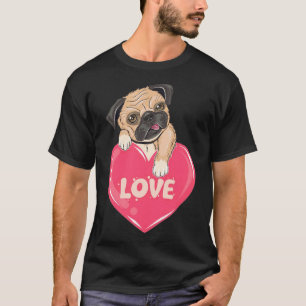 Süßer Mops-Hund mit Liebesherzen Klassiker  247 T-Shirt