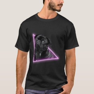 Süßer Mops kommt aus neonfarbenem Tor 46 T-Shirt