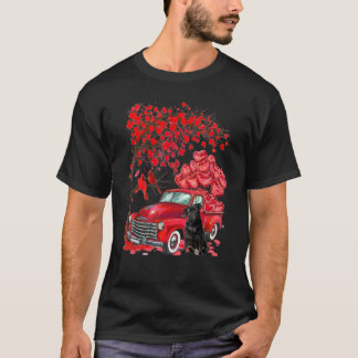 Süßer Mops-LKW Valentinstag Liebe Baum Hunde Herze T-Shirt