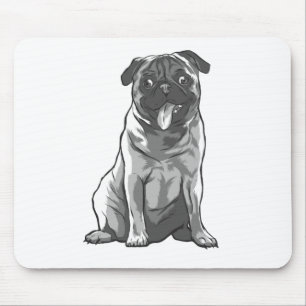 Süßer Mops mit guter Laune Mousepad