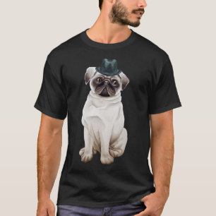 Süßer Mops mit Hut Klassiker 363 T-Shirt