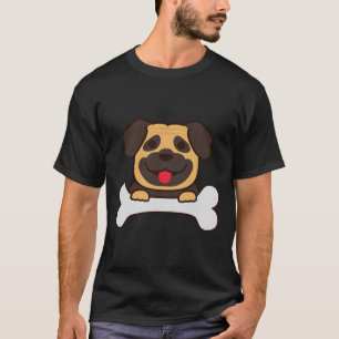 Süßer Mops mit Knochen Classic 118 T-Shirt