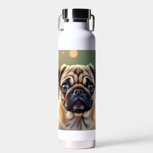 Süßer Mops Nahaufnahme Persönlicher Hundename Trinkflasche