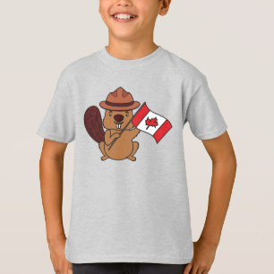 Süßer Mountie-Biber Kanada-Kinder-Grafik-T-Shirt T-Shirt