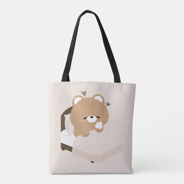 Süßer müder brauner Bär Tasche (Rückseite)
