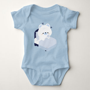 Süßer müder Eisbär Baby Strampler