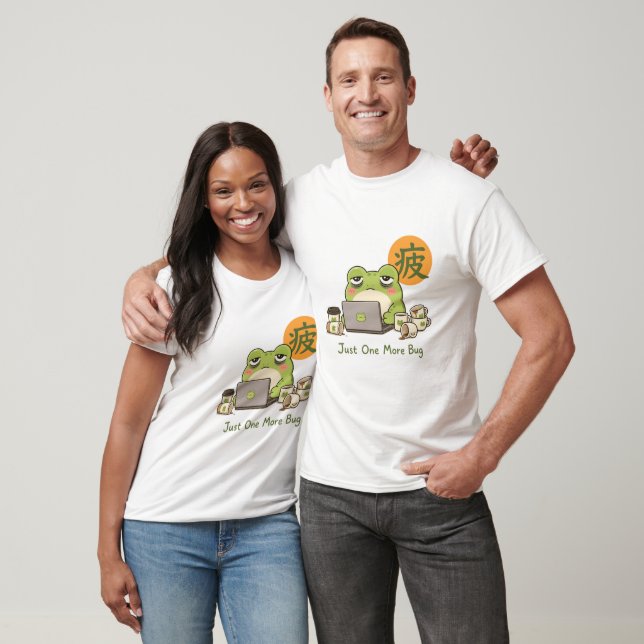 Süßer müder Programmierer-Frosch – Kawaii Coding F T-Shirt (Unisex)