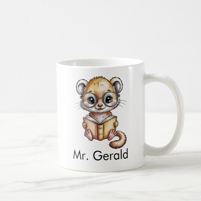 Süßer Mungo liest ein Buch Custom Kaffeetasse (Rechts)