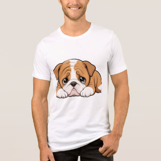 Süßer mürrischer englischer Bulldoggen-Welpe - Tra Tri-Blend Shirt