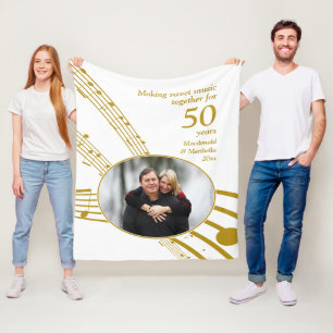 Süßer Musiknoten 50. Hochzeitstag Fleecedecke