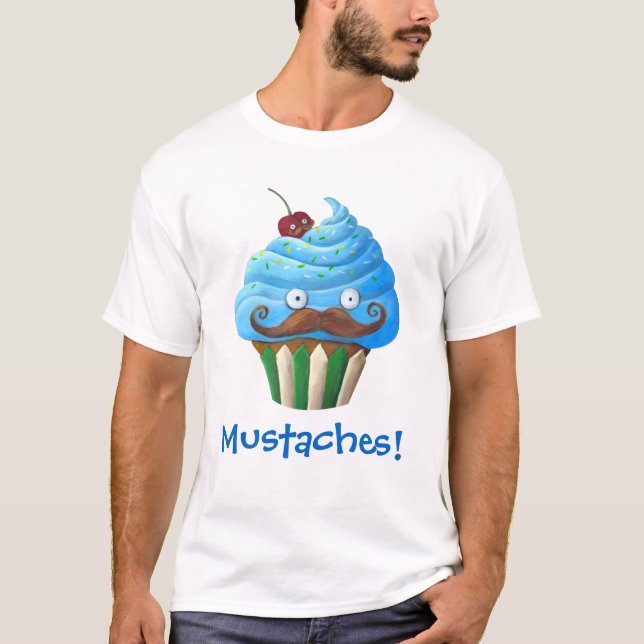 Süßer Mustached kleiner Kuchen T-Shirt (Vorderseite)