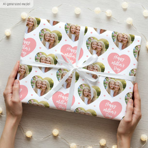 Süßer Muttertag 6 Foto Mutter Liebe Herzen Koralle Geschenkpapier