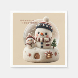 Süßer nadelgefilzter Schneemann Schneeball Serviette