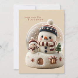 Süßer nadelgefilzter Schneemann Schneekugel Einladung