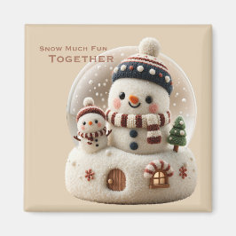 Süßer nadelgefilzter Schneemann Schneekugel Magnet