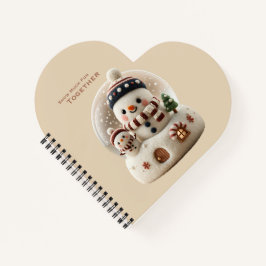 Süßer nadelgefilzter Schneemann Schneekugel Notizbuch