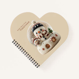 Süßer nadelgefilzter Schneemann Schneekugel Notizbuch