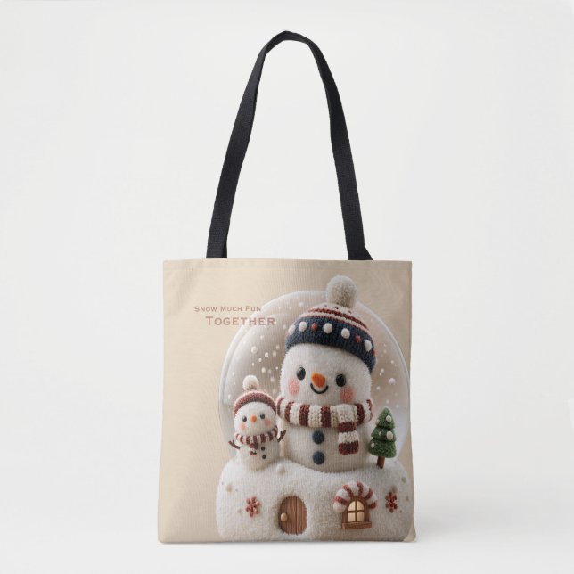 Süßer nadelgefilzter Schneemann-Schneekugelglobus Tasche (Vorderseite)