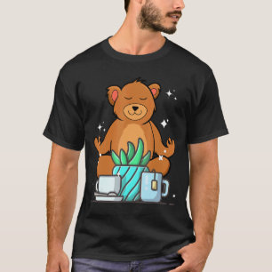 Süßer Namaste-Bär macht Yoga, Gärtnern, Kaffee, Te T-Shirt