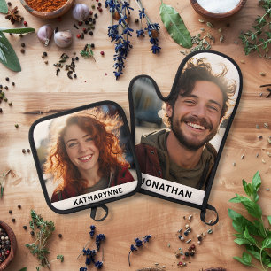 Süßer Name und Foto personalisiert Ofenhandschuh & Topflappen-Set