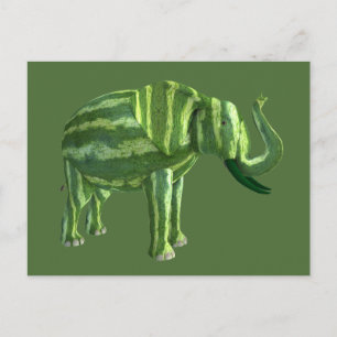 Süßer Nationaler Wassermelonen-Tag Elefant Postkarte
