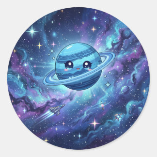 Süßer Neptun-Planet-Aufkleber Runder Aufkleber