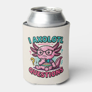 Süßer Nerd Axolotl I Axolotl Fragen Zeichen Meme Dosenkühler