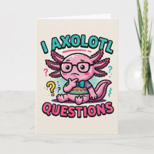 Süßer Nerd Axolotl I Axolotl Fragen Zeichen Meme Karte