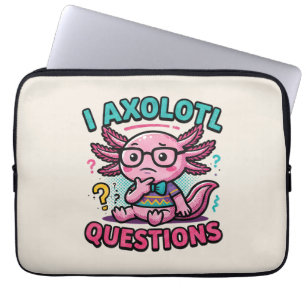 Süßer Nerd Axolotl I Axolotl Fragen Zeichen Meme Laptopschutzhülle