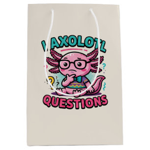 Süßer Nerd Axolotl I Axolotl Fragen Zeichen Meme Mittlere Geschenktüte