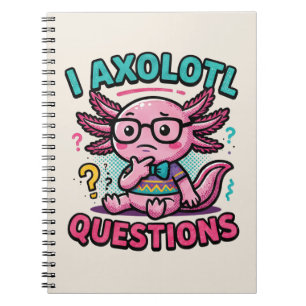 Süßer Nerd Axolotl I Axolotl Fragen Zeichen Meme Notizblock