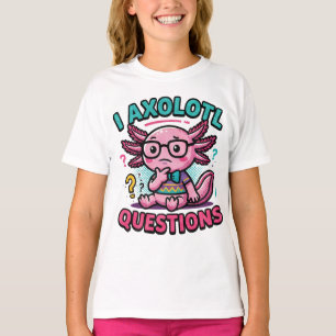 Süßer Nerd Axolotl I Axolotl Fragen Zeichen Meme T-Shirt