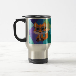 Süßer nerdiger Fuchs Blau Lila Abstrakt Modern Reisebecher
