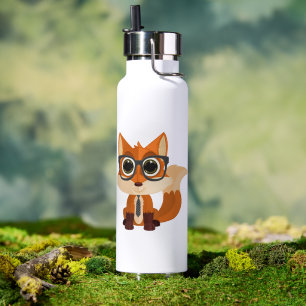 Süßer nerdiger Fuchs Kawaii Cartoon Isolierter Tri Trinkflasche