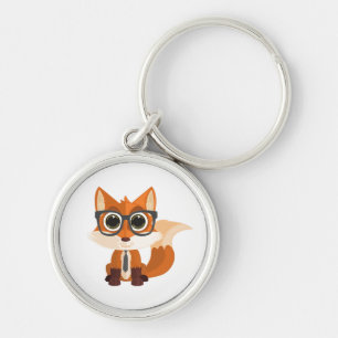 Süßer nerdiger Fuchs Kawaii Cartoon Premium-Gesche Schlüsselanhänger