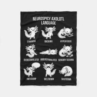 Süßer Neurospicy Axolotl Autismus Adhs Stimming Fleecedecke