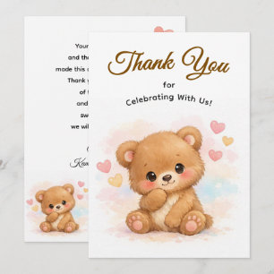 Süßer neutraler Babybär zum Geburtstag Dankeskarte