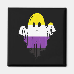 Süßer nichtbinärer Geist Grusel Halloween Lustig L Magnet