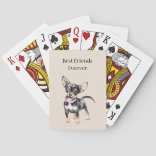 Süßer niedlicher brauner Creme Chihuahua Hund best Spielkarten
