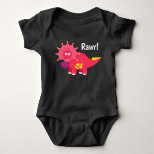 Süßer niedlicher Dinosaurier Rawr! mit Herzen Baby Strampler