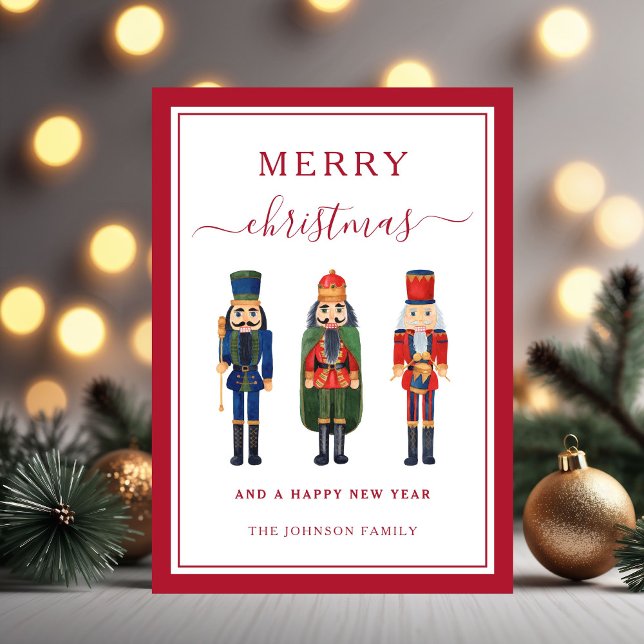 Süßer Nussknacker Frohe Weihnachten (Cute Nutcracker Merry Christmas Holiday Card)