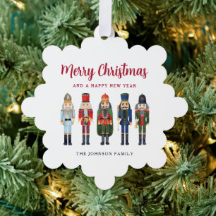 Süßer Nussknacker Frohe Weihnachten Schneeflocke Ornament Karte