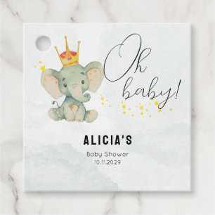 Süßer Oh Baby geschlechtsneutraler Elefant Geschenkanhänger