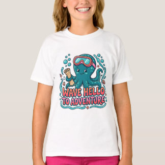 Süßer Oktopus-Entdecker "Winke Hallo zur Abenteuer T-Shirt
