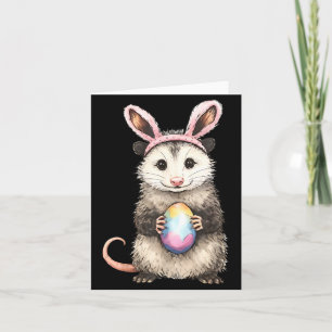 Süßer Opossum Osterhasen Ohren Ei Jäger Frühling Karte