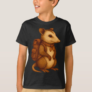 Süßer Opossum-Rucksacktourist Camping-Wanderer Wal T-Shirt