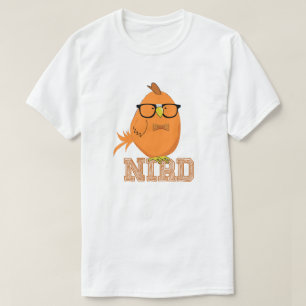 Süßer orange Nerd-Vogel T-Shirt