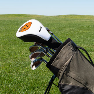 Süßer orangefarbener kleiner Kürbis Halloween Name Golf Headcover