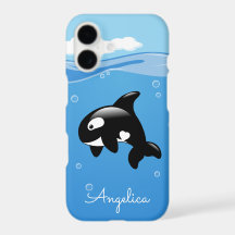 Süßer Orca-Wal im Ozean mit eigenem Namen