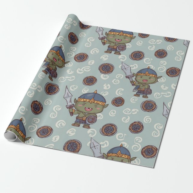 Süßer Ork-Junge-Wrap-Papier Geschenkpapier (Ungerollt)